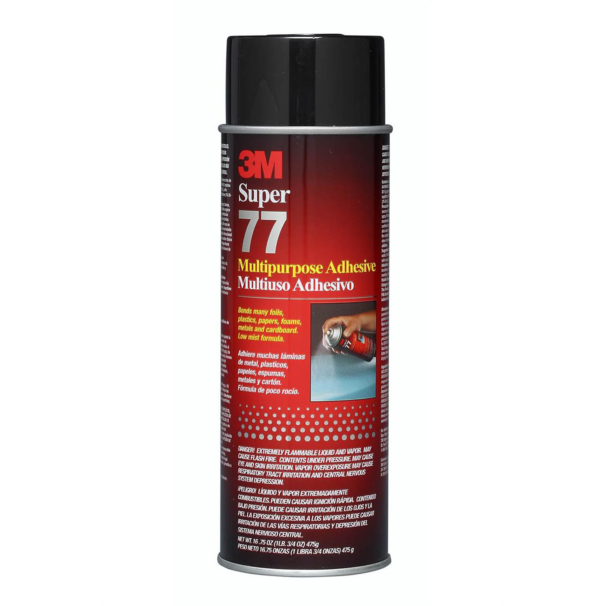 3M Super 77 Multipurpose Adhesive Spray — High Tack, Fast Drying, Transparent, Model# MMM21210